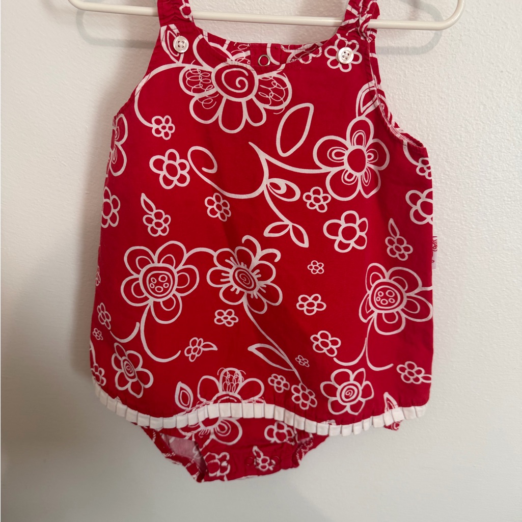 Vintage Carter's Red Floral Romper